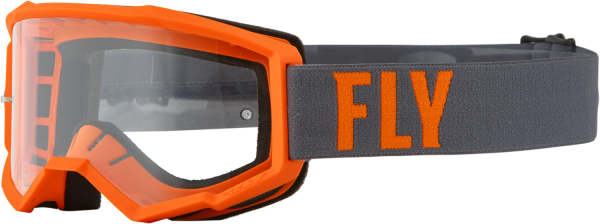 FLY RACING - FOCUS GOGGLE GREY/ORANGE W/ CLEAR LENS - Image 1