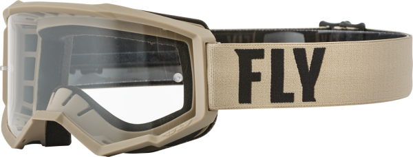 FLY RACING - FOCUS GOGGLE KHAKI/BROWN W/ CLEAR LENS - Image 1