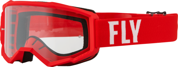 FLY RACING - FOCUS GOGGLE RED/WHITE W/ CLEAR LENS - Image 1