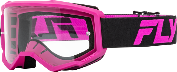 FLY RACING - FOCUS GOGGLE BLACK/PINK W/ CLEAR LENS - Image 1