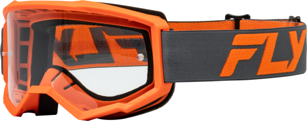 FLY RACING - FOCUS GOGGLE CHARCOAL/ORANGE W/ CLEAR LENS - Image 1