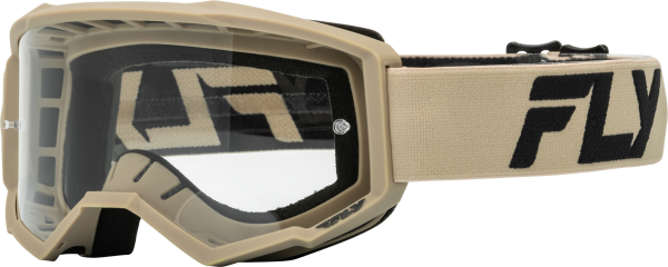 FLY RACING - FOCUS GOGGLE KHAKI/BLACK W/ CLEAR LENS - Image 1