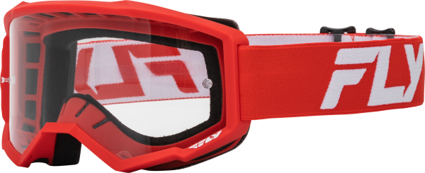 FLY RACING - FOCUS GOGGLE RED/WHITE W/ CLEAR LENS - Image 1