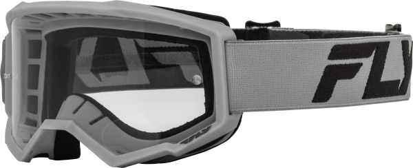 FLY RACING - FOCUS GOGGLE SILVER/CHARCOAL W/ CLEAR LENS - Image 1