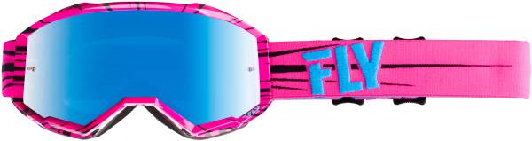 FLY RACING - ZONE GOGGLE PINK/TEAL W/SKY BLUE MIRROR LENS W/POST - Image 1