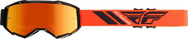 FLY RACING - ZONE GOGGLE BLACK/ORANGE W/ORANGE MIRROR LENS W/POST - Image 1