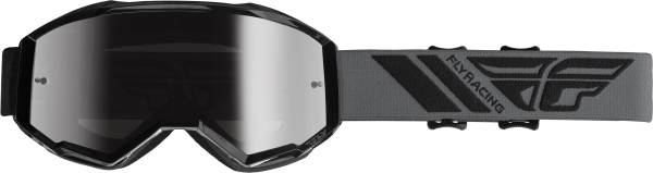 FLY RACING - ZONE GOGGLE BLACK W/SILVER MIR/SMK LENS W/POST - Image 1