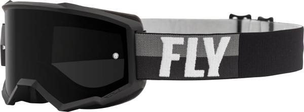 FLY RACING - ZONE GOGGLE BLACK/WHITE W/DARK SMOKE LENS W/POST - Image 1