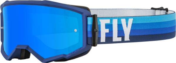 FLY RACING - ZONE GOGGLE BLACK/BLUE W/ SKY BLUE MIRROR/SMOKE LENS - Image 1