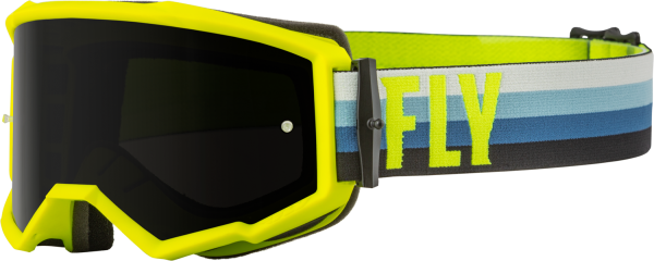 FLY RACING - ZONE GOGGLE HI-VIS/TEAL W/ DARK SMOKE LENS - Image 1