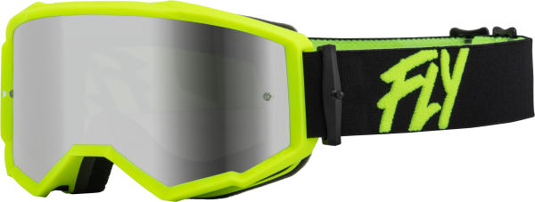 FLY RACING - ZONE GOGGLE BLACK/HI-VIS W/ SILVER MIRROR/SMOKE LENS - Image 1