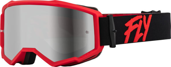 FLY RACING - ZONE GOGGLE BLACK/RED W/ SILVER MIRROR/SMOKE LENS - Image 1