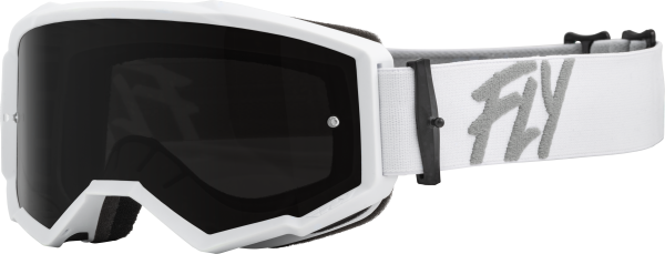 FLY RACING - ZONE GOGGLE WHITE W/ DARK SMOKE/SMOKE LENS - Image 1