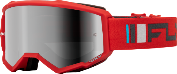 FLY RACING - ZONE GOGGLE RED/CHARCOAL W/ SILVER MIRROR/SMOKE LENS - Image 1