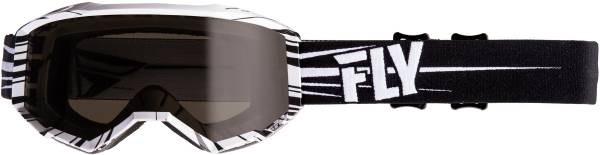 FLY RACING - ZONE W/C GOGGLE BLACK/WHITE W/DARK SMOKE LENS - Image 1