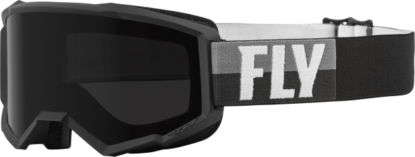 FLY RACING - ZONE W/C GOGGLE BLACK/WHITE W/DARK SMOKE HYDROPHOC LENS - Image 1