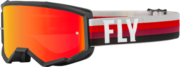 FLY RACING - YOUTH ZONE GOGGLE BLACK/RED W/ RED MIRROR/AMBER LENS - Image 1