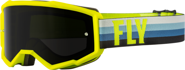 FLY RACING - YOUTH ZONE GOGGLE HI-VIS/TEAL W/ DARK SMOKE LENS - Image 1