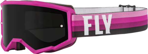 FLY RACING - YOUTH ZONE GOGGLE PINK/BLACK W/ DARK SMOKE LENS - Image 1