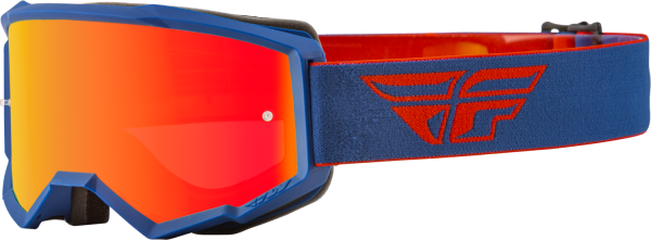 FLY RACING - YOUTH ZONE GOGGLE RED/NAVY W/ RED MIRROR/AMBER LENS - Image 1