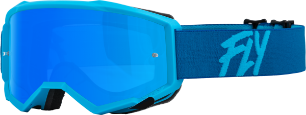 FLY RACING - YOUTH ZONE GOGGLE BLUE W/ SKY BLUE MIRROR/SMOKE LENS - Image 1