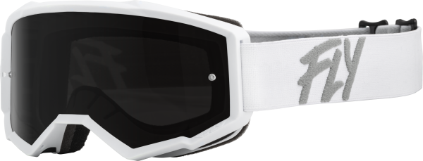 FLY RACING - YOUTH ZONE GOGGLE WHITE W/ DARK SMOKE/SMOKE LENS - Image 1