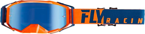 FLY RACING - ZONE PRO GOGGLE ORANGE/BLUE W/BLUE MIRROR LENS W/POST - Image 1