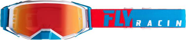 FLY RACING - ZONE PRO GOGGLE RED/WHITE/BLUE W/RED MIRROR LENS W/POST - Image 1