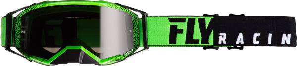 FLY RACING - ZONE PRO GOGGLE BLACK/GREEN W/DARK SMOKE LENS W/POST - Image 1