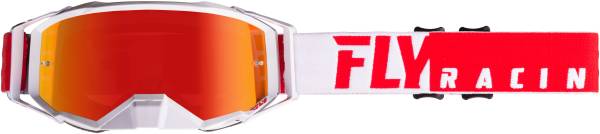 FLY RACING - ZONE PRO GOGGLE RED/WHITE W/RED MIRROR LENS W/POST - Image 1