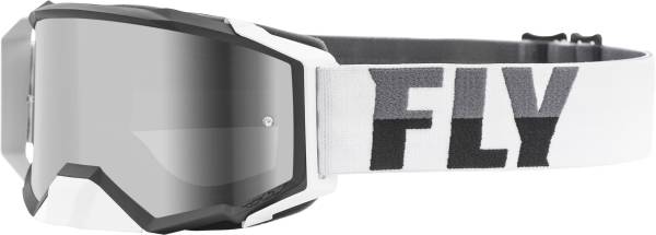 FLY RACING - ZONE PRO GOGGLE WHITE/BLACK W/DARK SMOKE LENS W/POST - Image 1