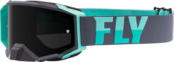 FLY RACING - ZONE PRO GOGGLE GREY/MINT W/DARK SMOKE LENS W/POST - Image 1