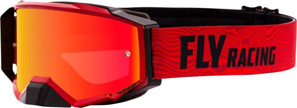 FLY RACING - ZONE PRO GOGGLE RED/BLACK W/RED MIRROR/AMBER LENS W/POST - Image 1