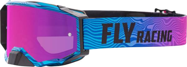 FLY RACING - ZONE PRO GOGGLE PINK/BLUE W/PINK MIR/SMOKE LENS W/POST - Image 1