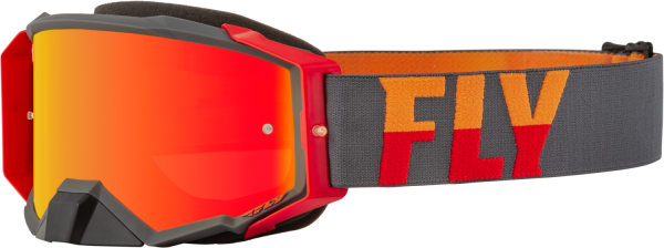 FLY RACING - ZONE PRO GOGGLE GREY/RED RED MIRROR/AMBER LENS - Image 1