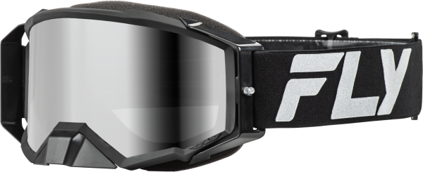 FLY RACING - ZONE ELITE GOGGLE BLACK/SILVER W/ SILVER MIRROR/SMOKE LENS - Image 1