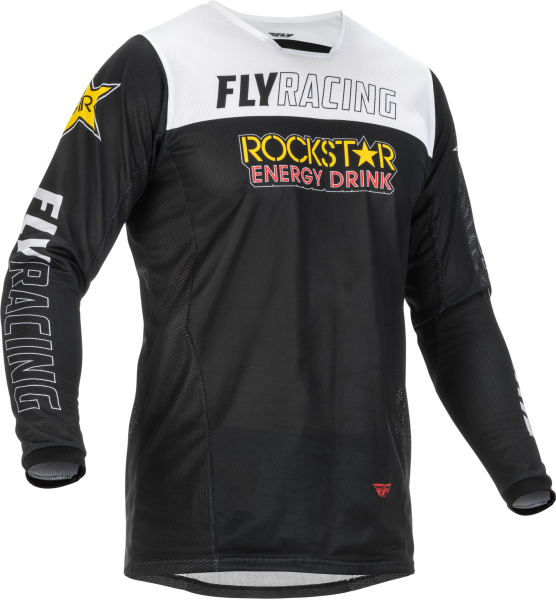 FLY RACING - KINETIC ROCKSTAR MESH JERSEY BLACK/RED/WHITE 2X - Image 1