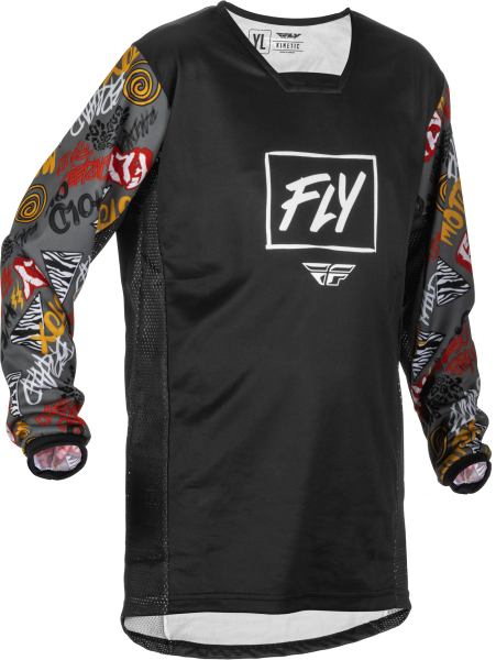 FLY RACING - YOUTH KINETIC REBEL JERSEY BLACK/GREY YL - Image 1