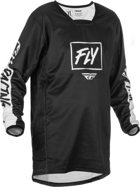 FLY RACING - YOUTH KINETIC REBEL JERSEY BLACK/WHITE YS - Image 1