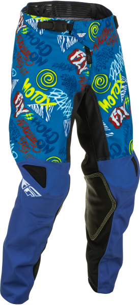 FLY RACING - YOUTH KINETIC REBEL PANTS BLUE/LIGHT BLUE SZ 18 - Image 1