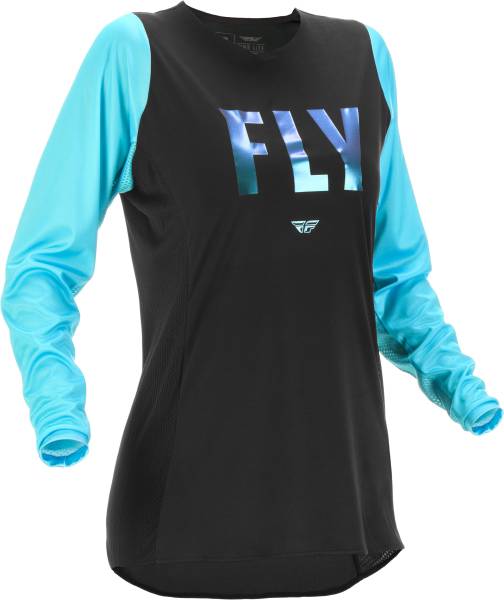 FLY RACING - WOMEN'S LITE JERSEY BLACK/AQUA 2X - Image 1