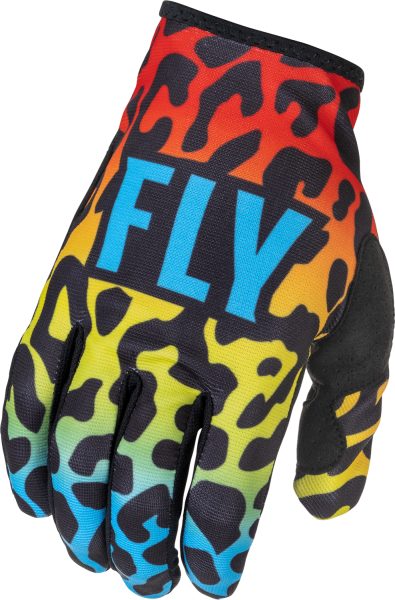 FLY RACING - LITE S.E. EXOTIC GLOVES RED/YELLOW/BLUE MD - Image 1