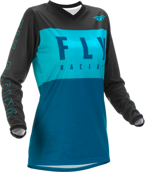 FLY RACING - YOUTH F-16 JERSEY AQUA/DARK TEAL/BLACK YL - Image 1