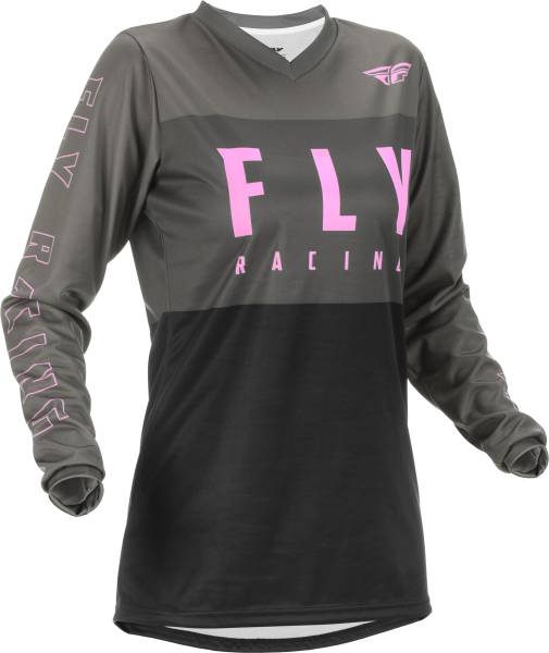 FLY RACING - YOUTH F-16 JERSEY GREY/BLACK/PINK YM - Image 1