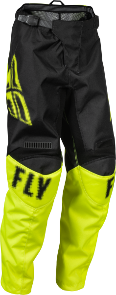 FLY RACING - YOUTH F-16 PANTS BLACK/HI-VIS SZ 18 - Image 1