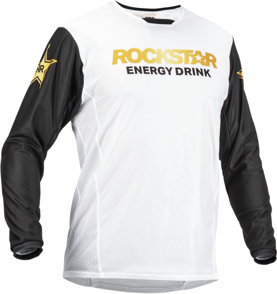 FLY RACING - KINETIC ROCKSTAR MESH JERSEY WHITE/BLACK/GOLD 2X - Image 1