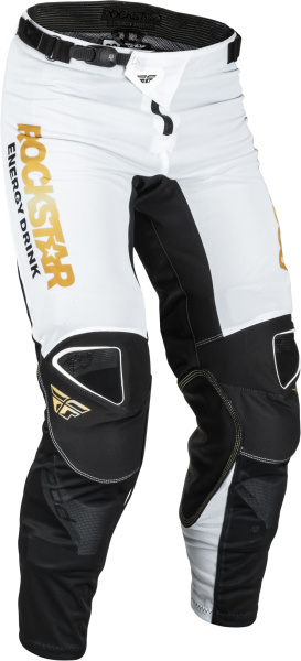 FLY RACING - KINETIC ROCKSTAR MESH PANTS WHITE/BLACK/GOLD SZ 28 - Image 1