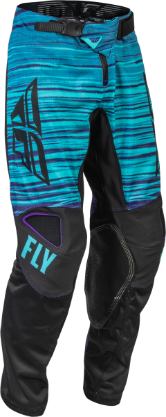 FLY RACING - YOUTH KINETIC MESH PANTS BLACK/BLUE/PURPLE SZ 22 - Image 1