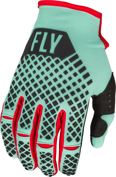 FLY RACING - YOUTH KINETIC S.E RAVE GLOVES MINT/BLACK/RED YL - Image 1