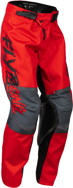 FLY RACING - YOUTH KINETIC KHAOS PANTS BLACK/RED/GREY SZ 18 - Image 1